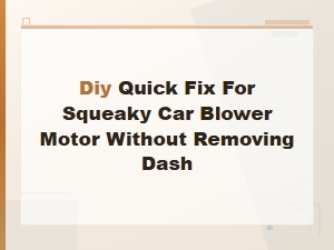 Lubricate a Squeaky Car Blower Motor Without Removing the Dash – Quick Diy Fix